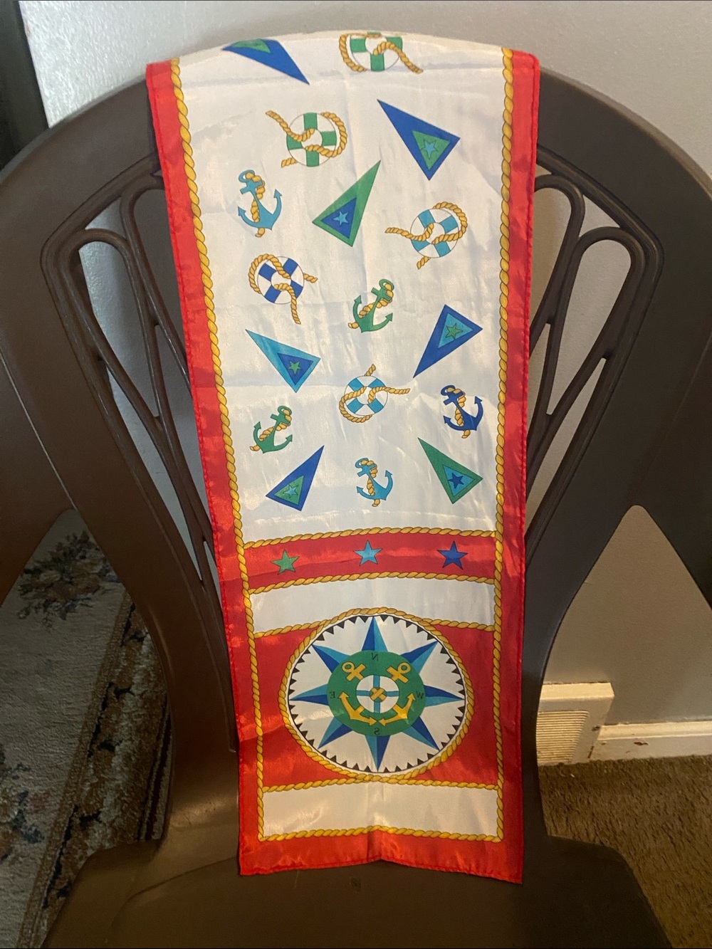 Nautica Red, White, Blue & Green Nautical Table Runner